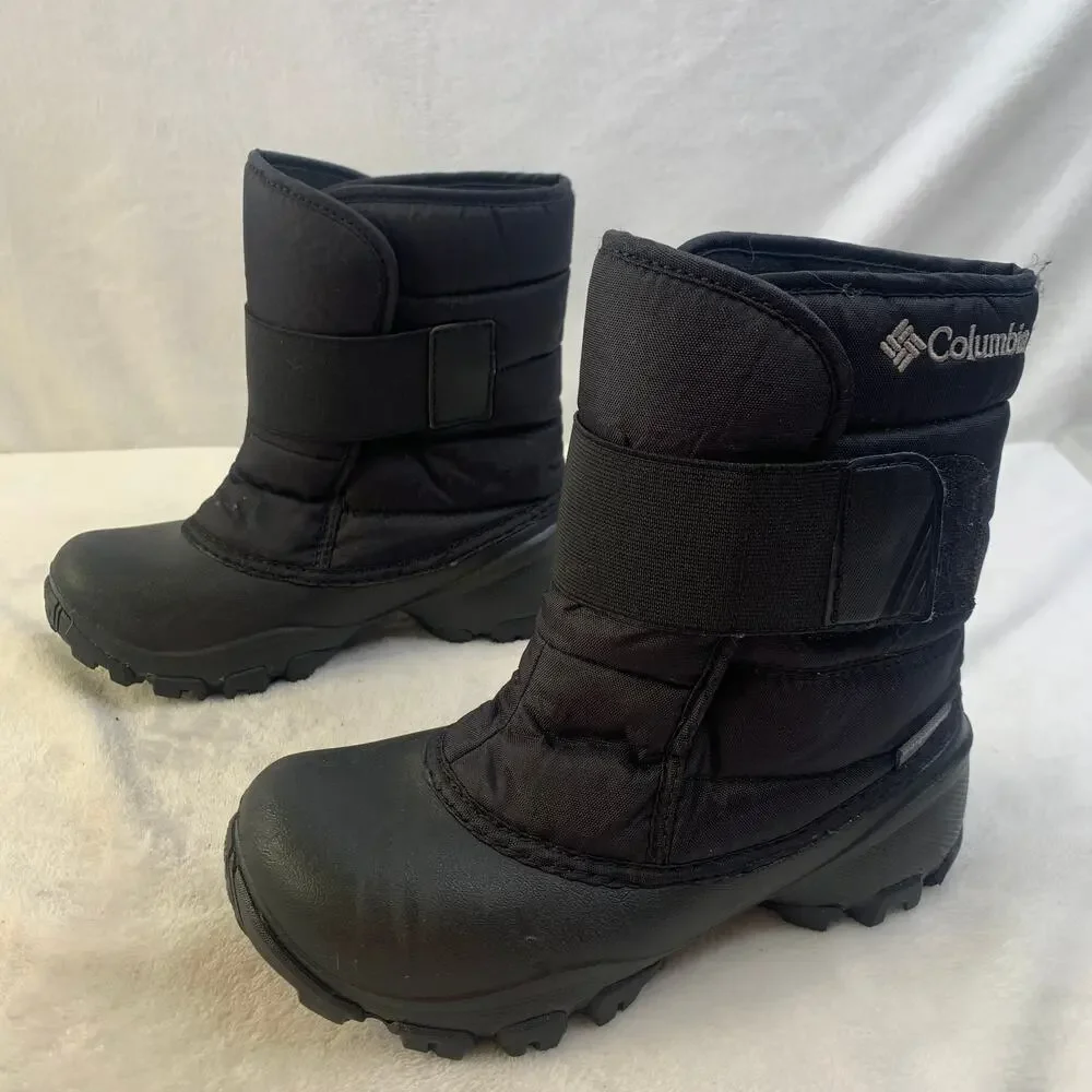 Columbia Kids Rope Tow Kruser 2 Boys Sz 1 Snow Boots Black Waterproof Insulated